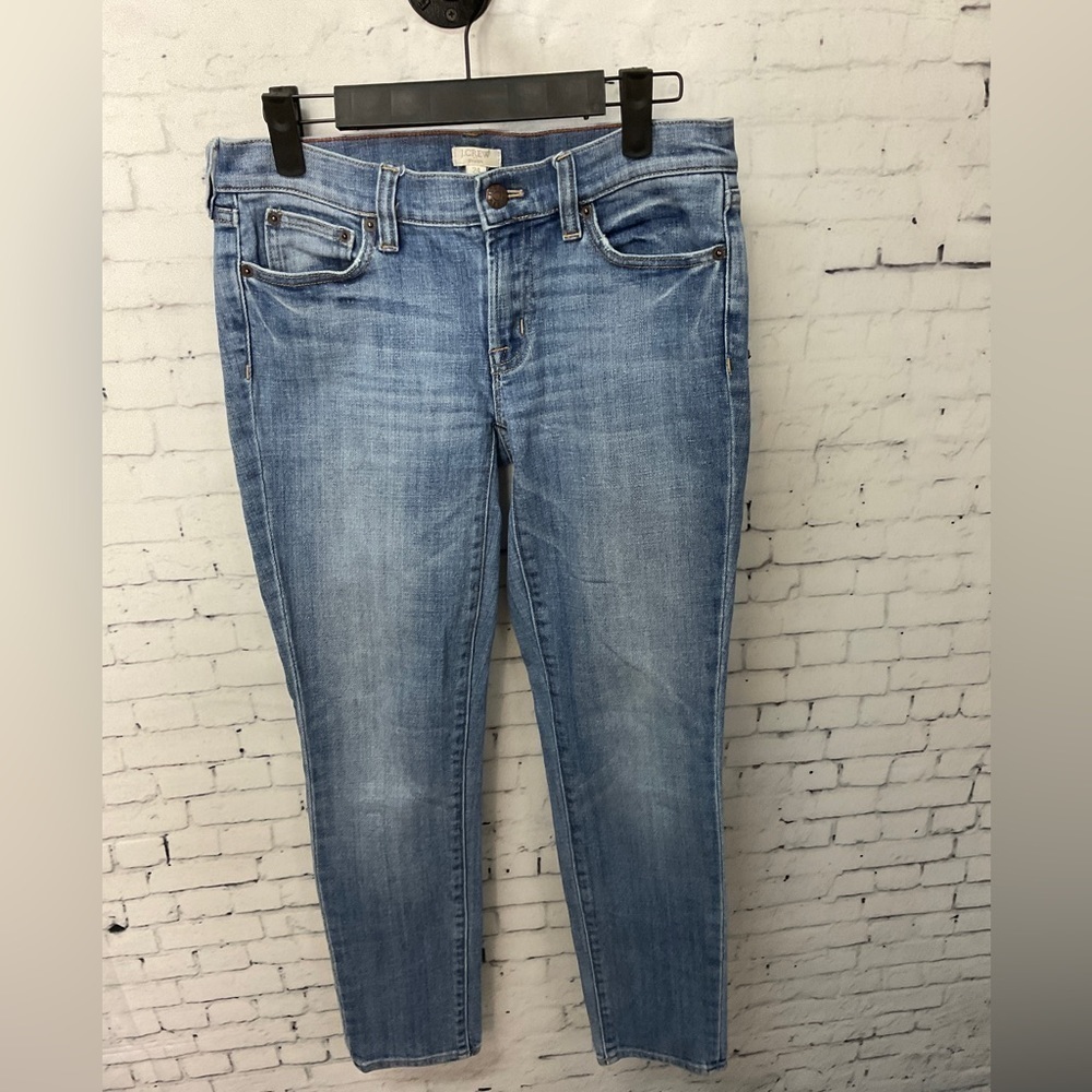 J CREW Jeans Women Medium Rise Skinny Light Wash Casual Stretch Pant Sz 24 T2
